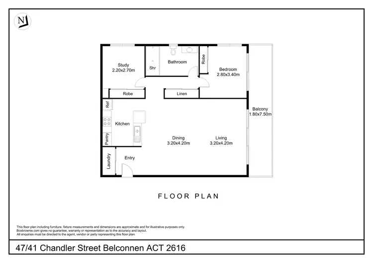 Floorplan of Homely apartment listing, 47/41 Chandler Street, Belconnen ACT 2617