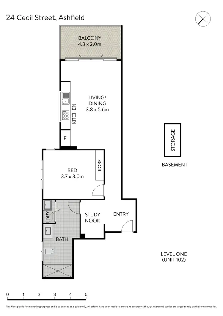 Floorplan of Homely apartment listing, 102/24 Cecil Street, Ashfield NSW 2131
