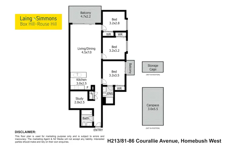Floorplan of Homely apartment listing, H213/81-86 Courallie Avenue, Homebush West NSW 2140
