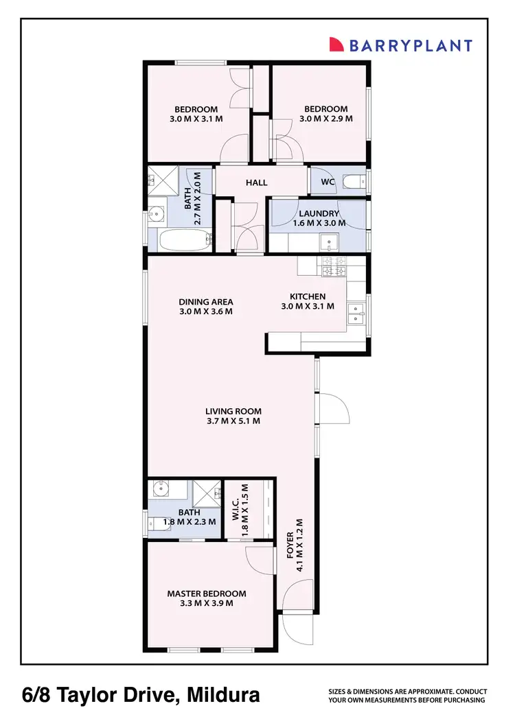 Floorplan of Homely townhouse listing, 6/8 Taylor Drive, Mildura VIC 3500