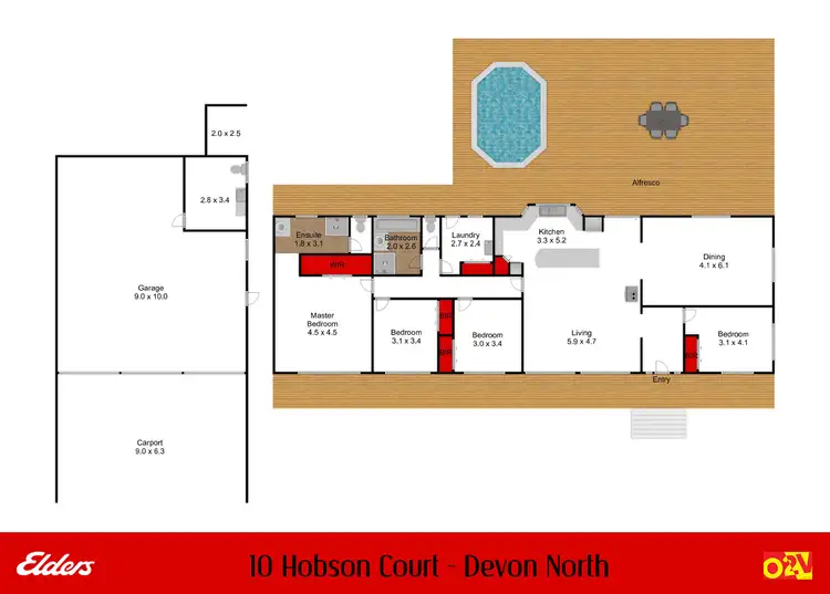 Floorplan of Homely house listing, 10 Hobson Court, Devon North VIC 3971