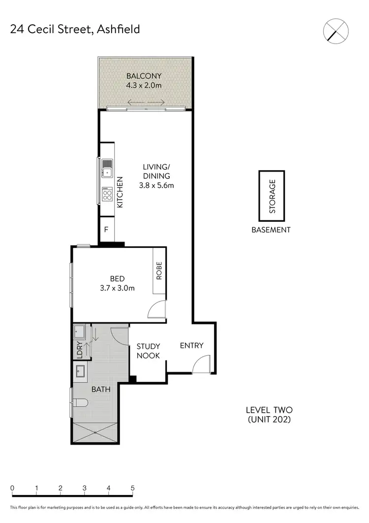 Floorplan of Homely apartment listing, 202/24 Cecil Street, Ashfield NSW 2131