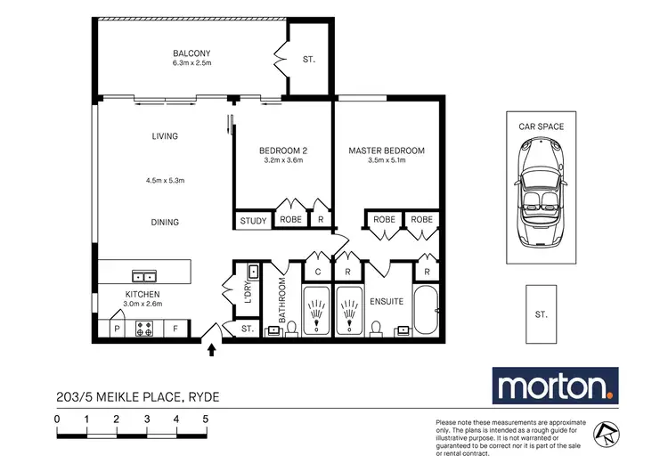 Floorplan of Homely apartment listing, 203/5 Meikle Place, Ryde NSW 2112