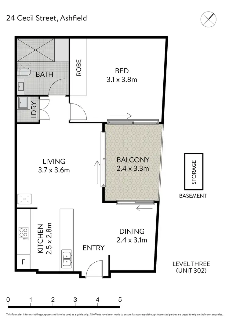 Floorplan of Homely apartment listing, 302/24 Cecil Street, Ashfield NSW 2131