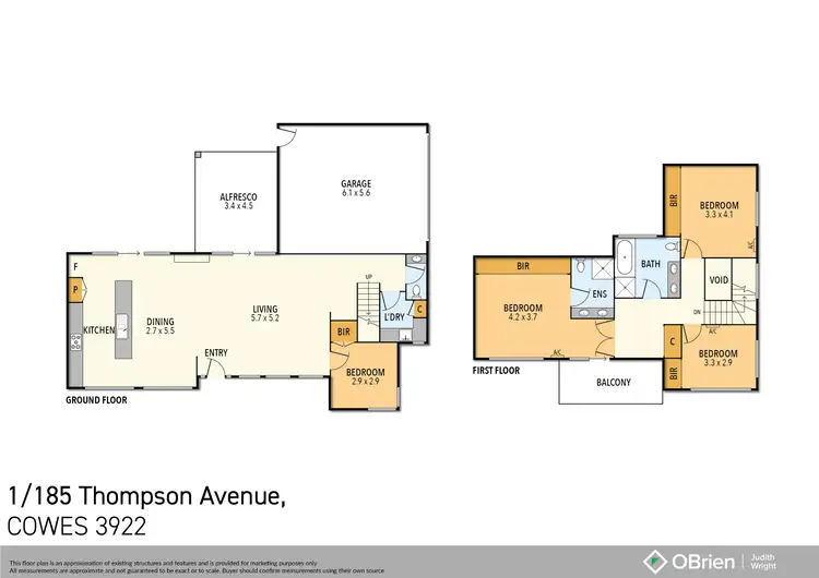 Floorplan of Homely townhouse listing, 1/185 Thompson Avenue, Cowes VIC 3922