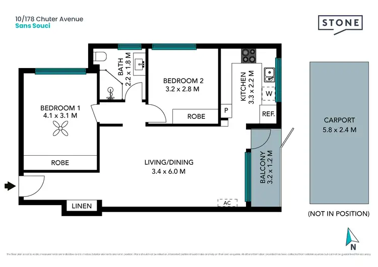 Floorplan of Homely unit listing, 10/178 Chuter Avenue, Sans Souci NSW 2219