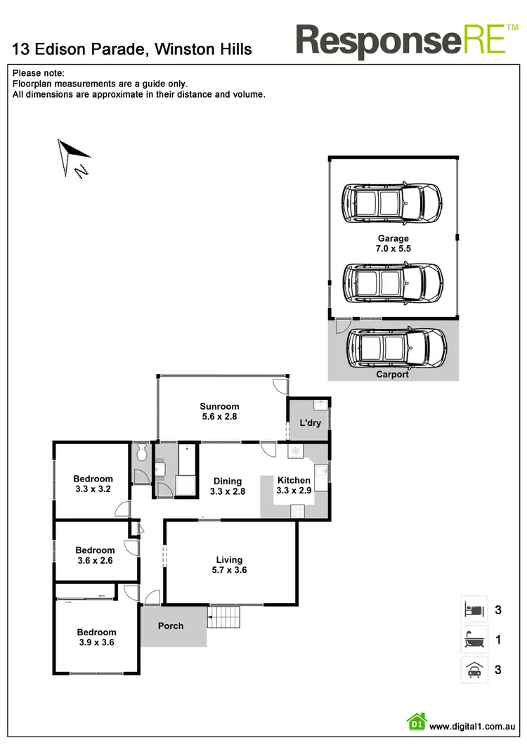 Floorplan of Homely house listing, 13 Edison Parade, Winston Hills NSW 2153