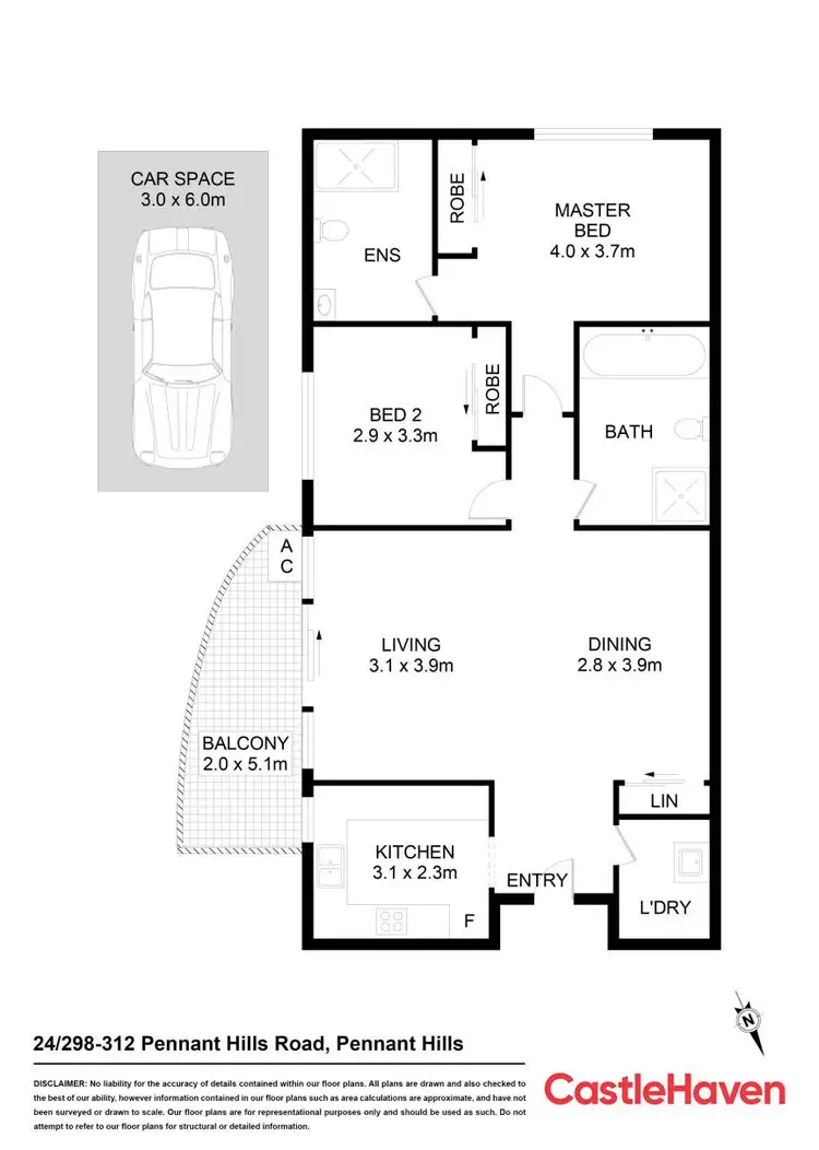 Floorplan of Homely apartment listing, 24/298-312 Pennant Hills Road, Pennant Hills NSW 2120
