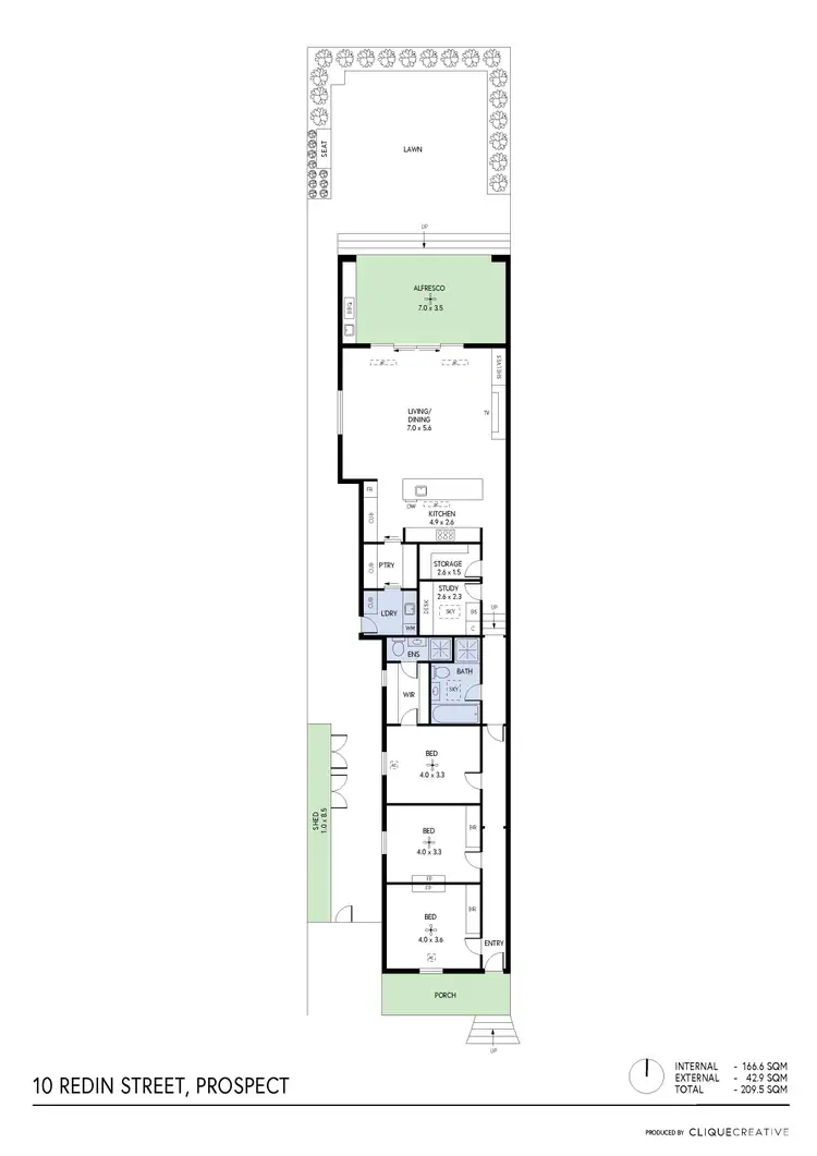 Floorplan of Homely house listing, 10 Redin Street, Prospect SA 5082