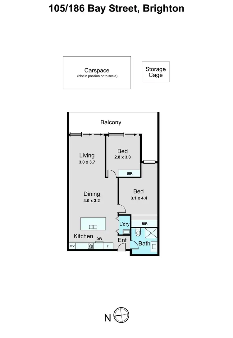 Floorplan of Homely apartment listing, 105/186 Bay Street, Brighton VIC 3186