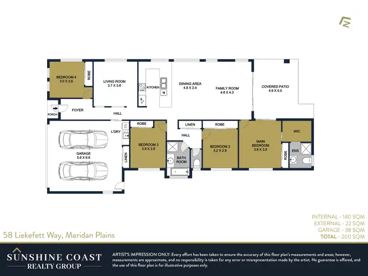 Floorplan of Homely house listing, 58 Liekefett Way, Meridan Plains QLD 4551