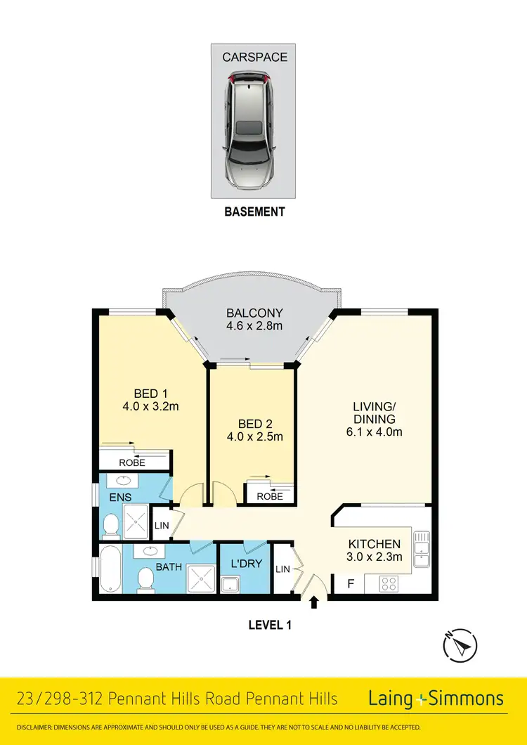 Floorplan of Homely apartment listing, 23/298-312 Pennant Hills Road, Pennant Hills NSW 2120