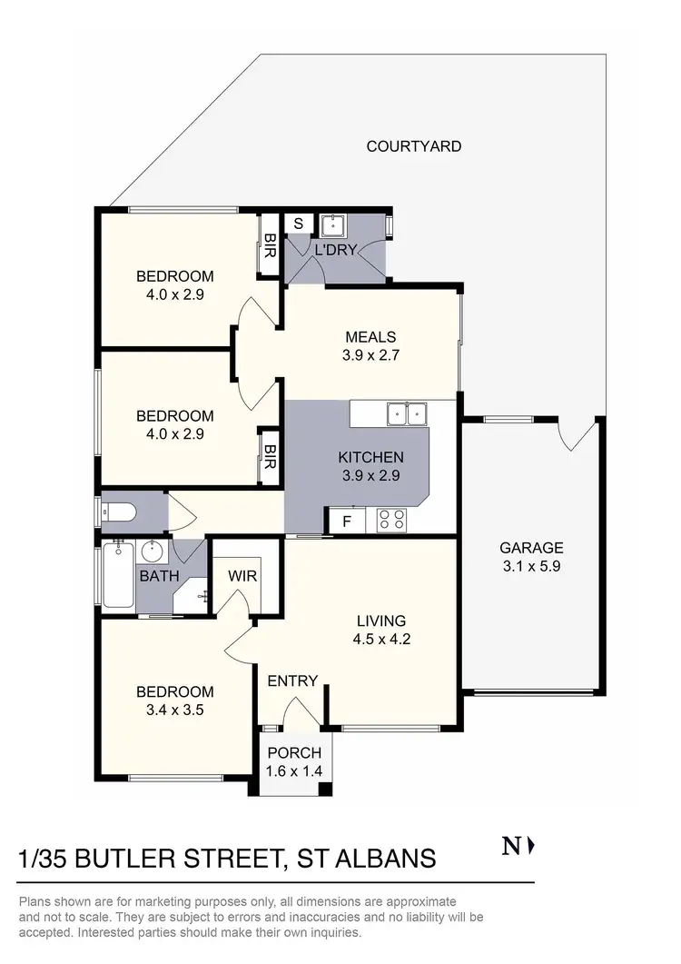 Floorplan of Homely unit listing, 1/35 Butler Street, St Albans VIC 3021