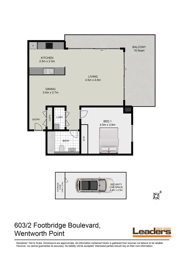 Floorplan of Homely apartment listing, 603/2 Footbridge Boulevard, Wentworth Point NSW 2127
