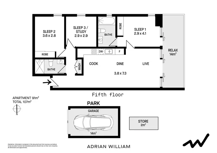 Floorplan of Homely apartment listing, 507/24B George Street, Leichhardt NSW 2040