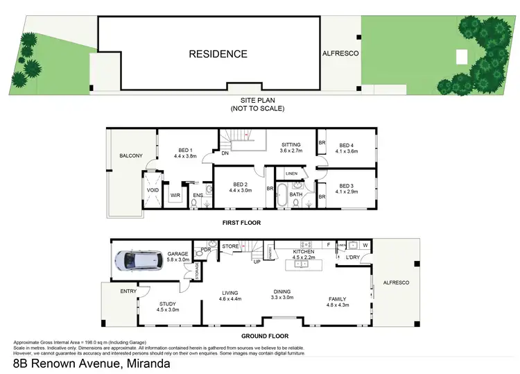 Floorplan of Homely semi-detached listing, 8B Renown Avenue, Miranda NSW 2228