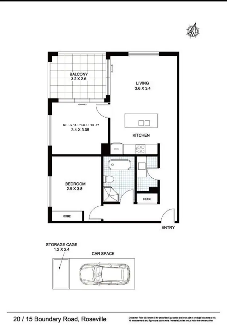Floorplan of Homely apartment listing, 20/5-15 Boundary Street, Roseville NSW 2069