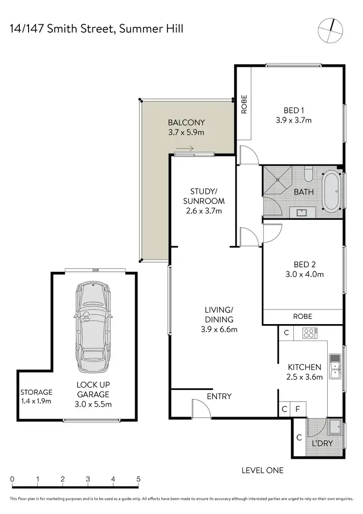 Floorplan of Homely unit listing, 14/147 Smith Street, Summer Hill NSW 2130