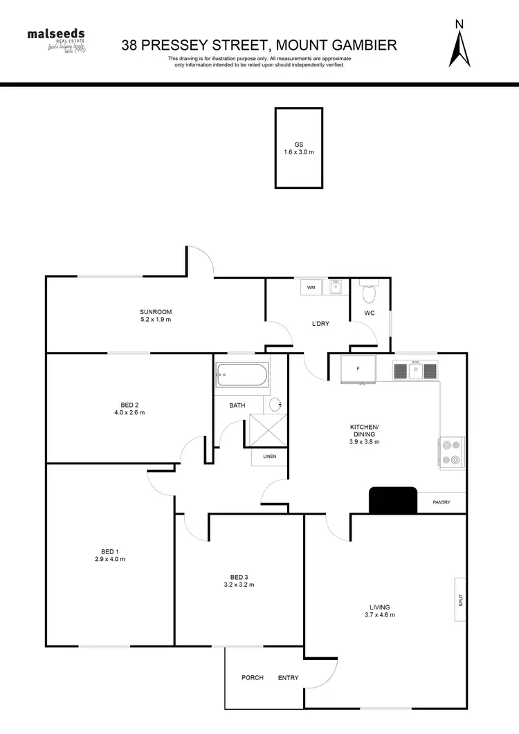 Floorplan of Homely house listing, 38 Pressey Street, Mount Gambier SA 5290
