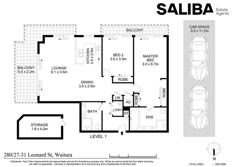 Floorplan of Homely unit listing, 280/27-31 Leonard Street, Waitara NSW 2077
