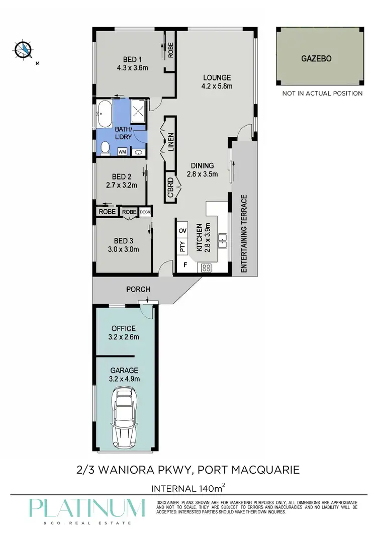 Floorplan of Homely semi-detached listing, 2/3 Waniora Parkway, Port Macquarie NSW 2444