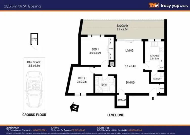 Floorplan of Homely apartment listing, 21/6 Smith Street, Epping NSW 2121