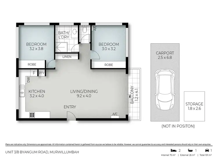 Floorplan of Homely unit listing, 3/8 Byangum Road, Murwillumbah NSW 2484