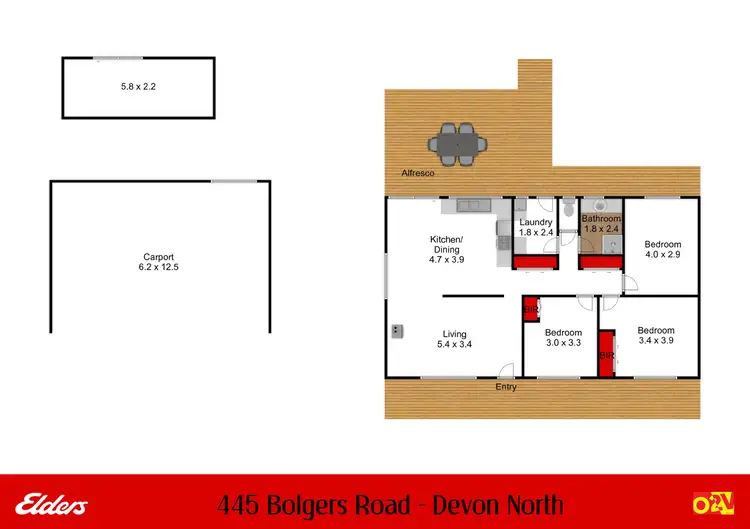 Floorplan of Homely house listing, 445 Bolgers Road, Devon North VIC 3971