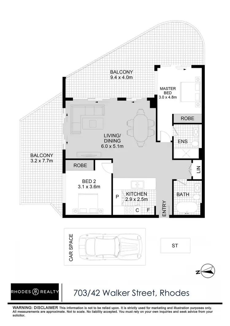 Floorplan of Homely apartment listing, 703/42 Walker Street, Rhodes NSW 2138