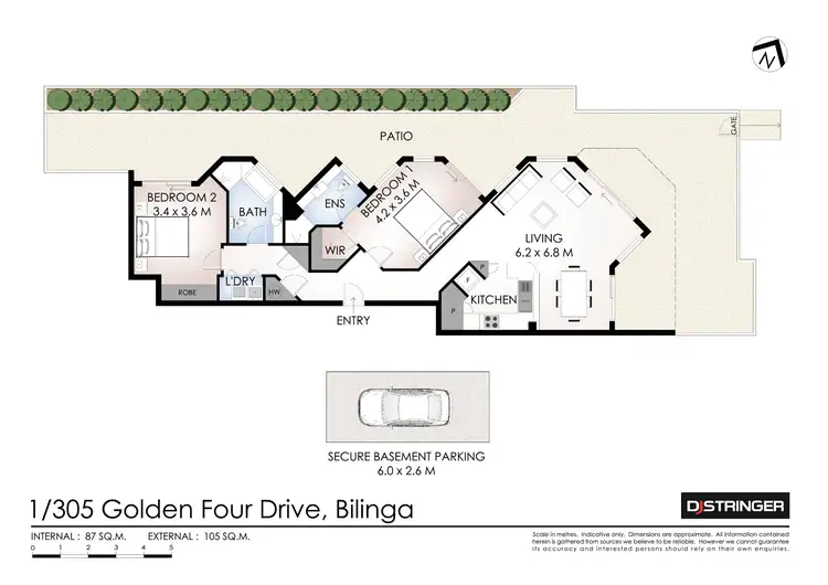 Floorplan of Homely unit listing, 1/305 Golden Four Drive, Bilinga QLD 4225