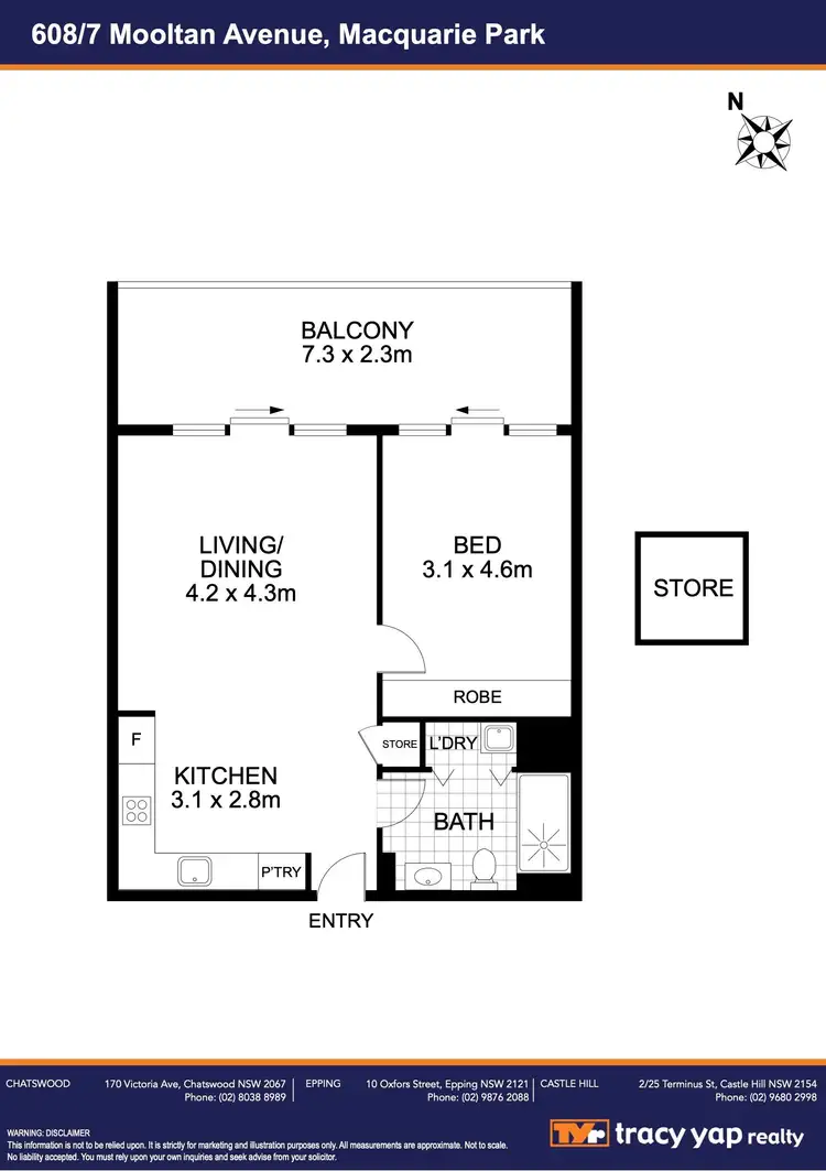 Floorplan of Homely apartment listing, 608/7 Mooltan Avenue, Macquarie Park NSW 2113