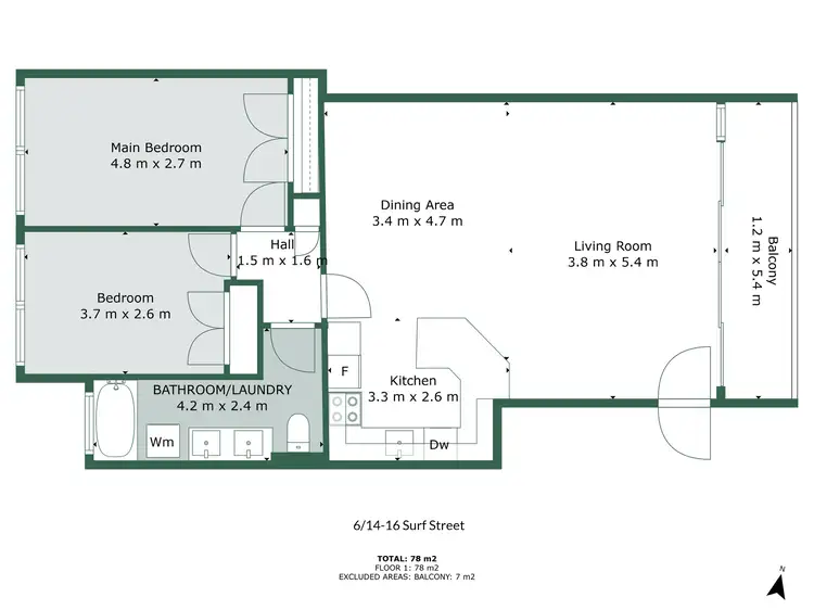 Floorplan of Homely unit listing, 6/14-18 Surf Street, Port Macquarie NSW 2444