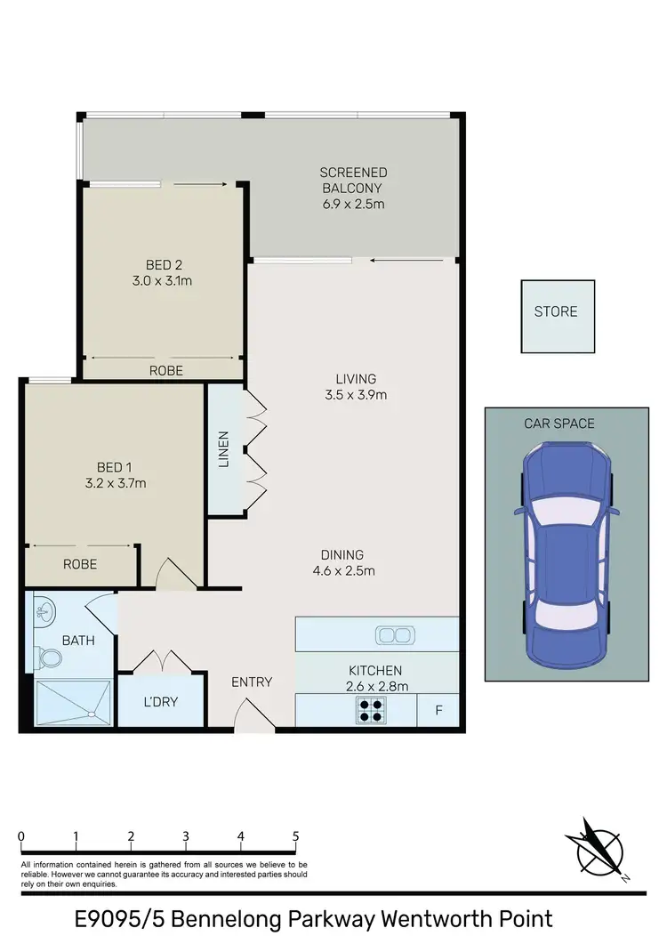 Floorplan of Homely apartment listing, E9095/5 Bennelong Parkway, Wentworth Point NSW 2127
