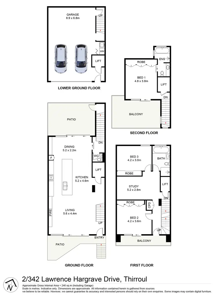 Floorplan of Homely townhouse listing, 2/342 Lawrence Hargrave Drive, Thirroul NSW 2515