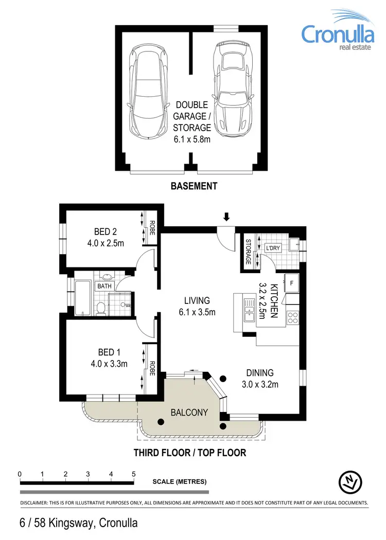 Floorplan of Homely apartment listing, 6/58 Kingsway, Cronulla NSW 2230