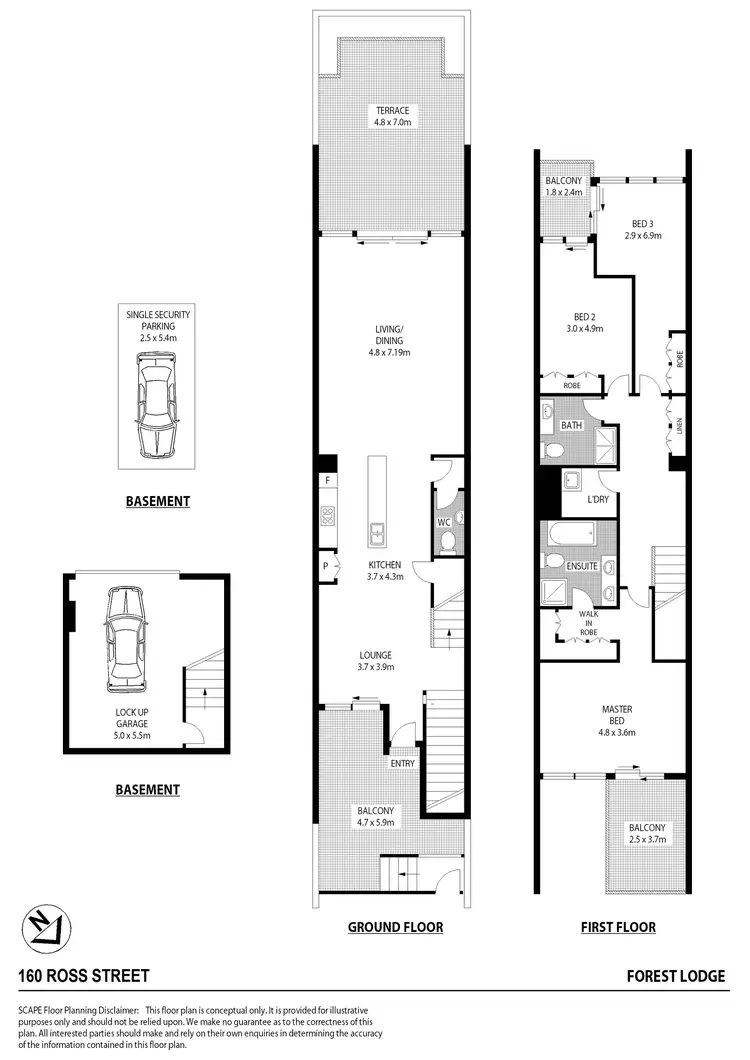 Floorplan of Homely townhouse listing, 160 Ross Street, Forest Lodge NSW 2037