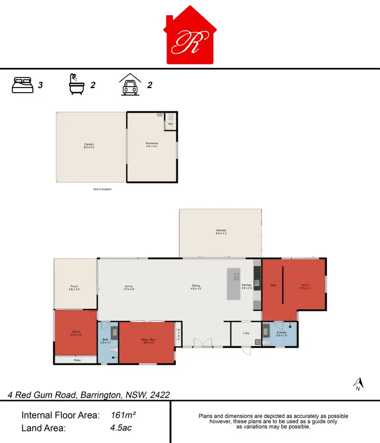 Floorplan of Homely house listing, 4 Red Gum Road, Barrington NSW 2422