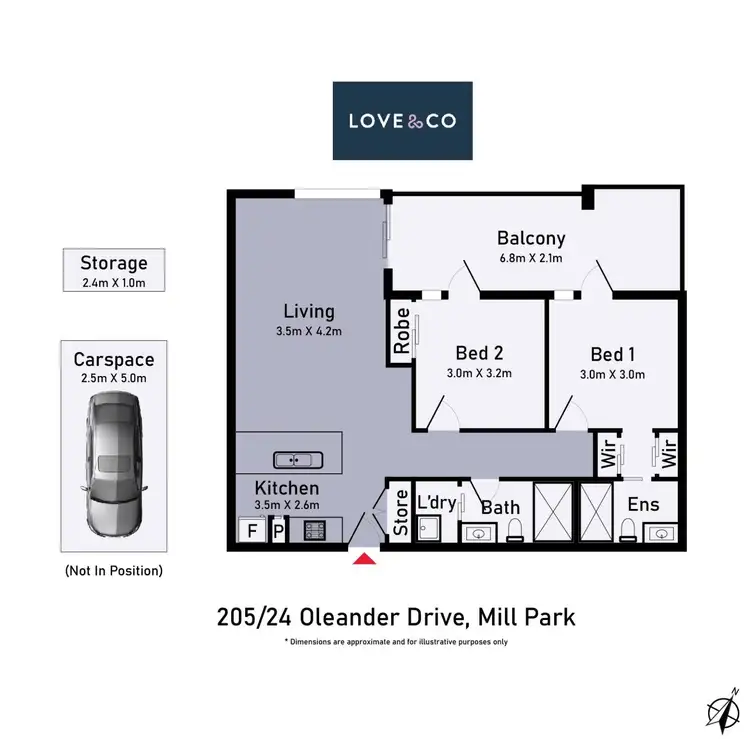 Floorplan of Homely apartment listing, 205/24 Oleander Drive, Mill Park VIC 3082
