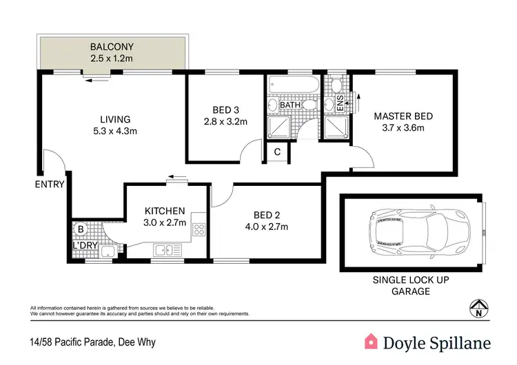 Floorplan of Homely apartment listing, 14/58 Pacific Parade, Dee Why NSW 2099