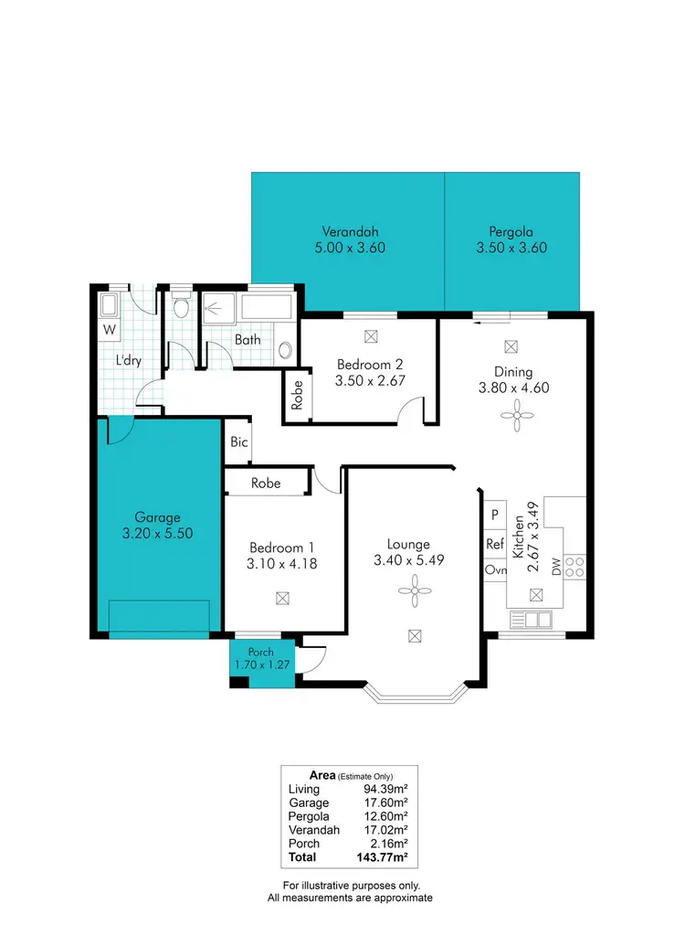 Floorplan of Homely unit listing, 2/50 Chopin Road, Somerton Park SA 5044