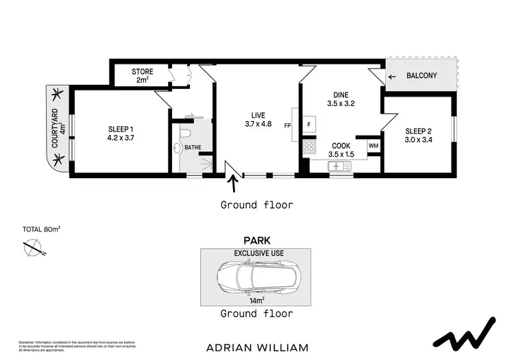 Floorplan of Homely apartment listing, 1/3-5 New Canterbury Road, Petersham NSW 2049