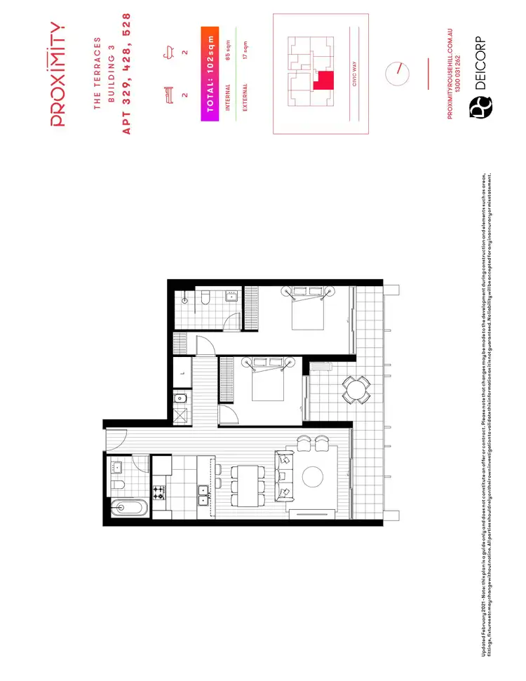 Floorplan of Homely apartment listing, 428/32 Civic Way, Rouse Hill NSW 2155