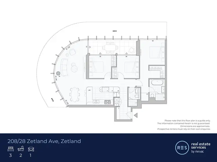 Floorplan of Homely apartment listing, 208/28 Zetland Avenue, Zetland NSW 2017
