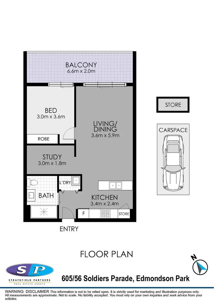 Floorplan of Homely apartment listing, 605/56 Soldiers Parade, Edmondson Park NSW 2174