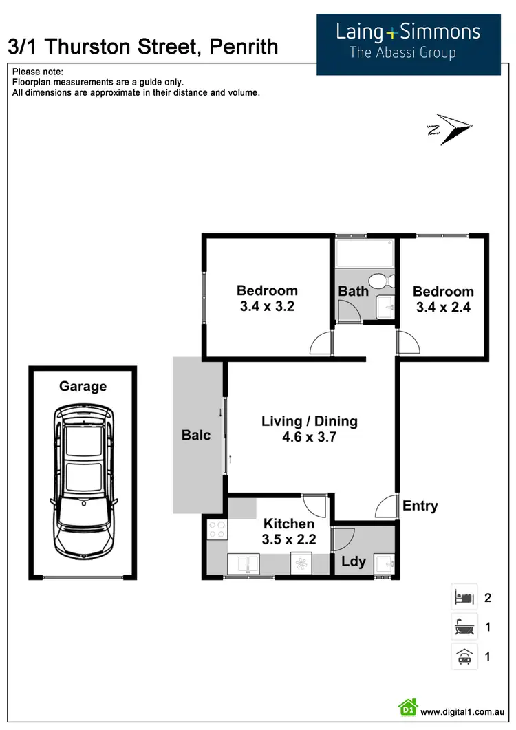 Floorplan of Homely unit listing, 3/1 Thurston Street, Penrith NSW 2750