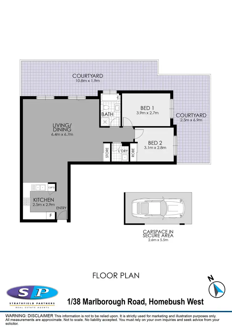 Floorplan of Homely apartment listing, 1/38-40 Marlborough Road, Homebush West NSW 2140