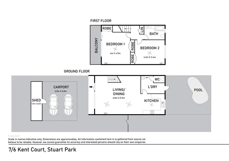 Floorplan of Homely townhouse listing, 7/6 Kent Court, Stuart Park NT 820