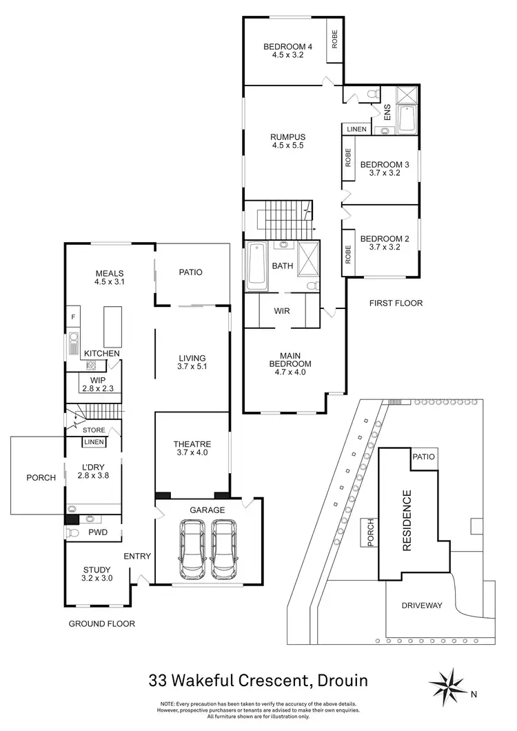 Floorplan of Homely house listing, 33 Wakeful Crescent, Drouin VIC 3818
