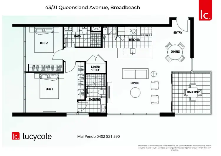 Floorplan of Homely apartment listing, 43/31 Queensland Avenue, Broadbeach QLD 4218
