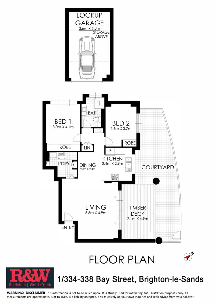 Floorplan of Homely apartment listing, 1/334-338 Bay Street, Brighton-Le-Sands NSW 2216